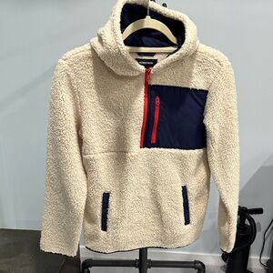 Nordstrom Kids Fleece Hoodie with Navy and Red Accents
